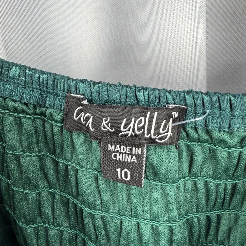 Ava & Yelly Girls Maxi Dress Green Textured Sleeveless Kids Size‎ 10